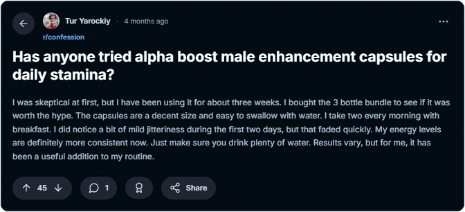 Alpha Boost user reviews
