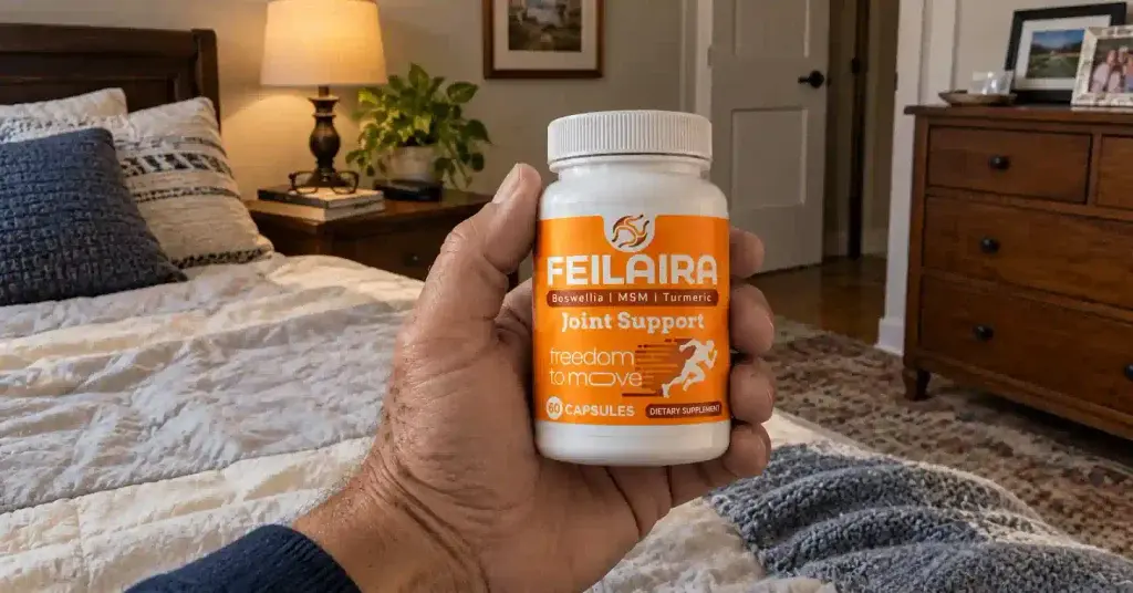 Holding feilaria bottle