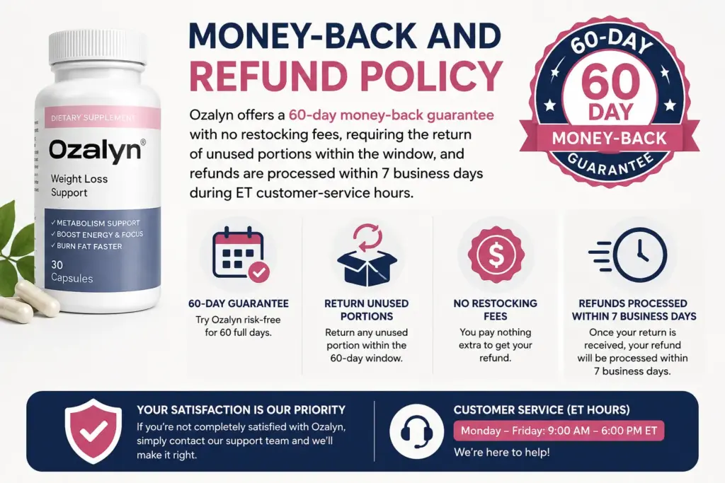 Ozalyn refund policy
