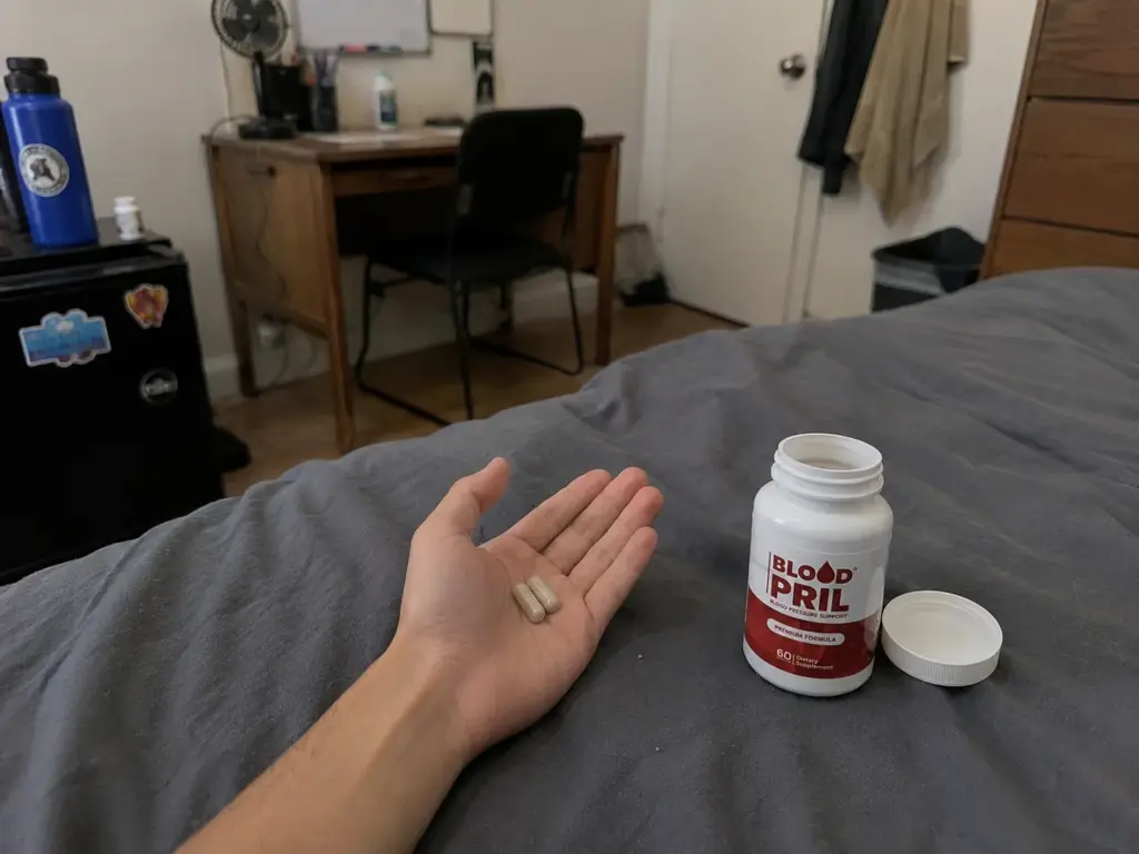 BloodPril capsules open bottle