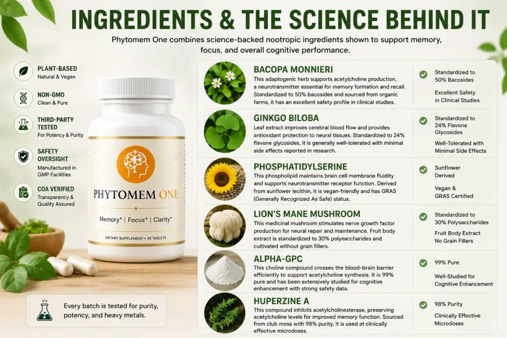 Phytomem One ingredients