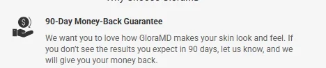 Glora Serum money back guarantee