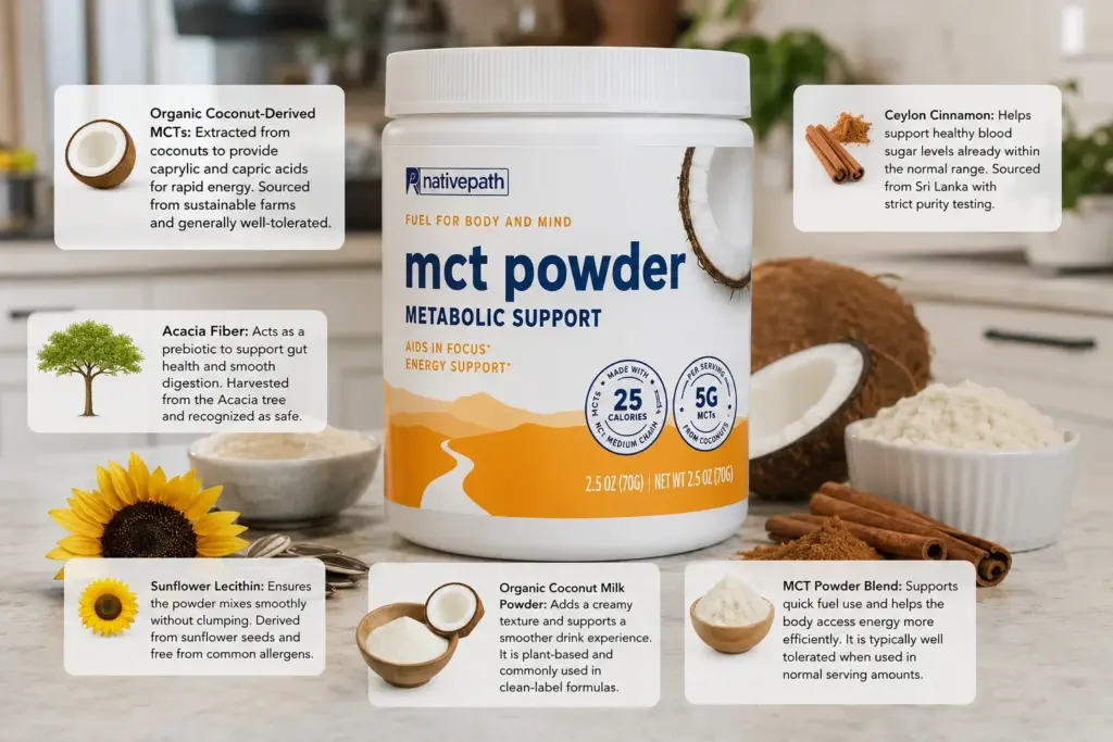 NativePath MCT Powder Ingredients