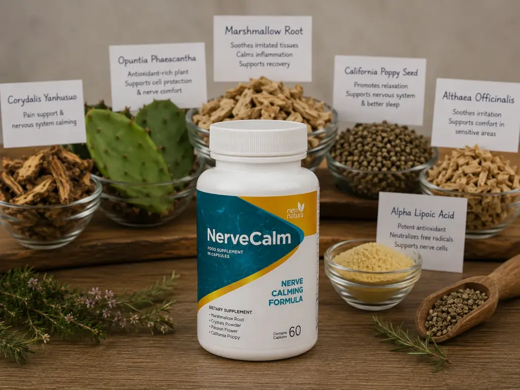 Natural ingredients used in NerveCalm supplement