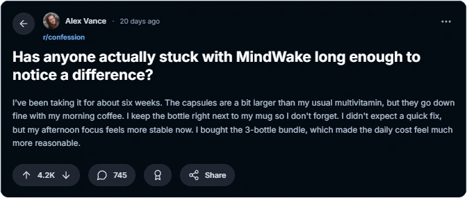MindWake reviews reddit