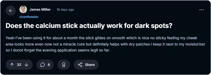 Dr. Melasmin Calcium Stick Reddit Review