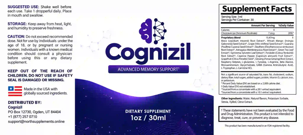 Cognizil Ingredients