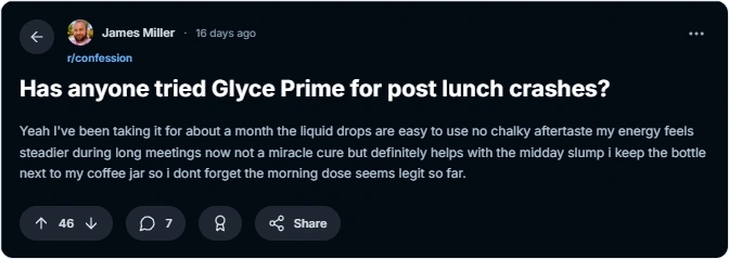 GlycePrime Reddit Review