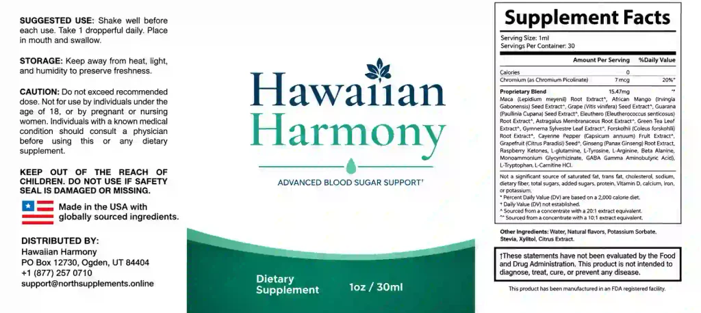 Hawaiian Harmony Ingredients