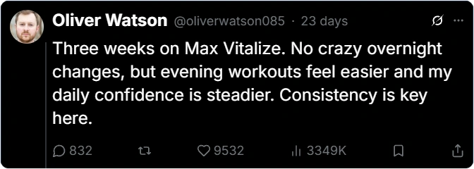 Max Vitalize Reviews X