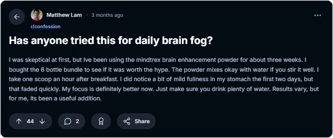 Mindtrex user reviews