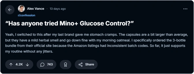 Mino+ Glucose Control reddit