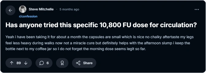Nattokinase 10,800 FU user reviews