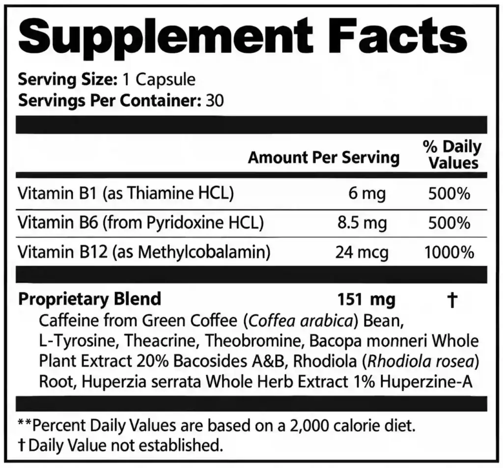 NeuroLift ingredients