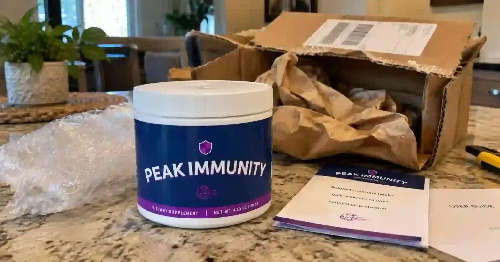 Peak Immunity unboxing package