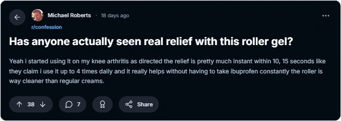 Roll On Relief user review