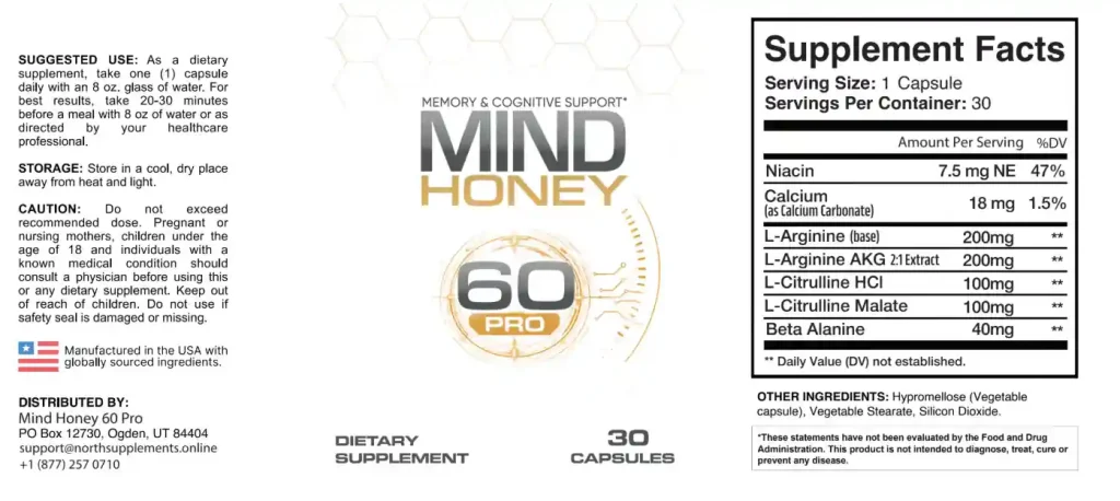 mind honey ingredients