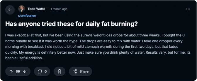 Aurevia Keto Drops user reviews
