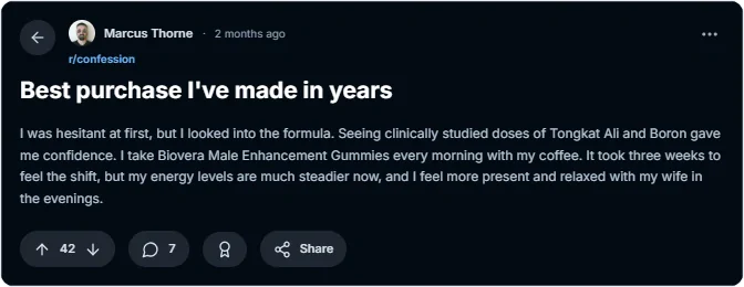 Biovera Male Boost User Review