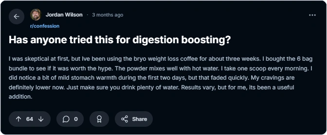 Bryo Coffee user reviews