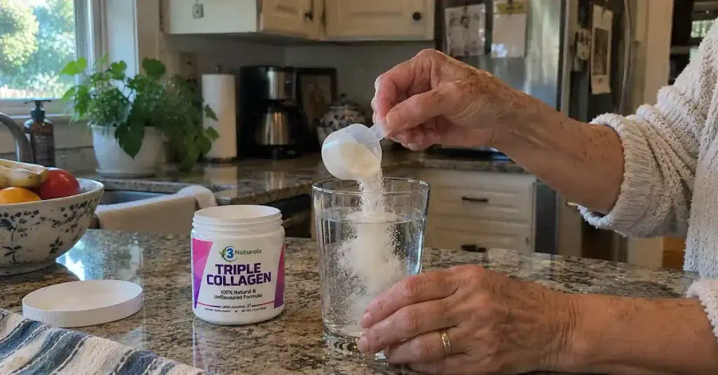 Pouring triple collagen powder