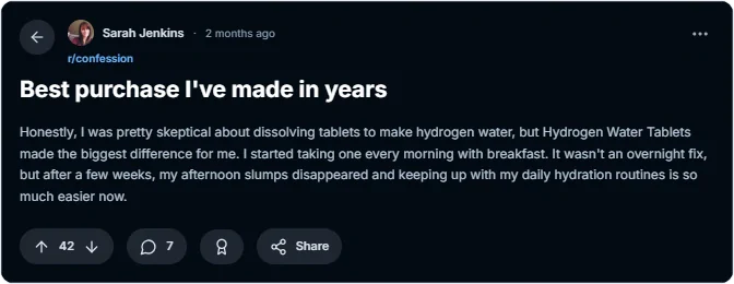 hydrogen water tablets user review